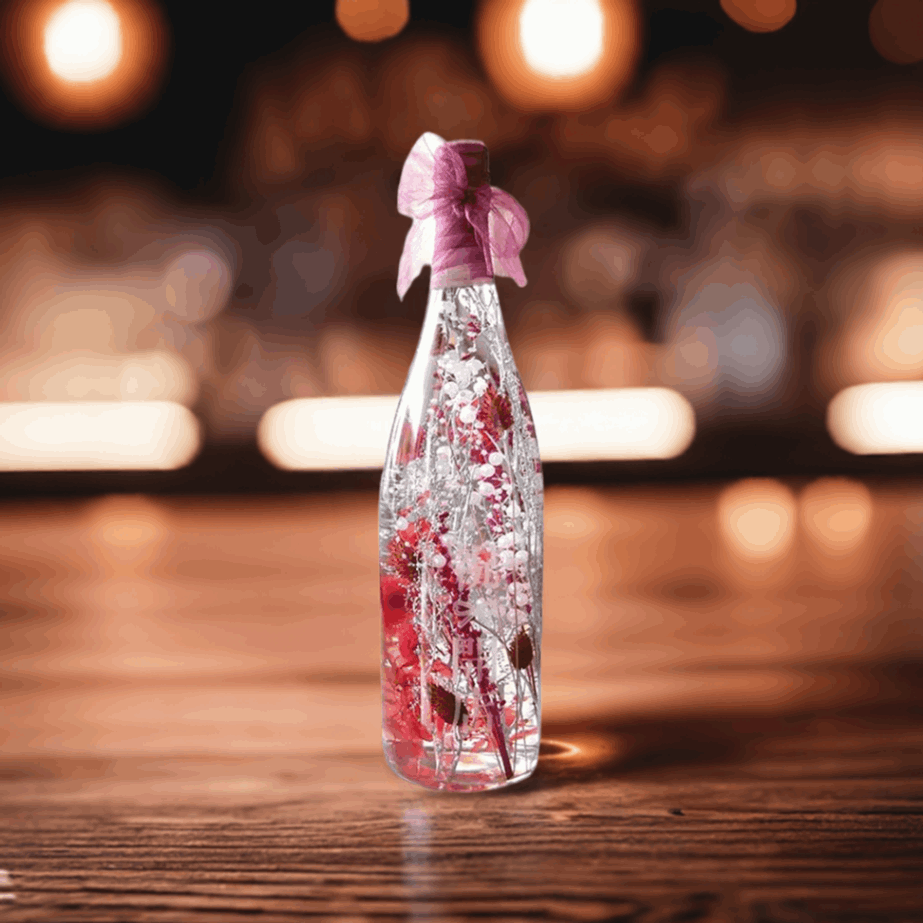 【全国配送可能・送料無料】  一升瓶サイズのハーバリウム （名入れ彫刻サービス）