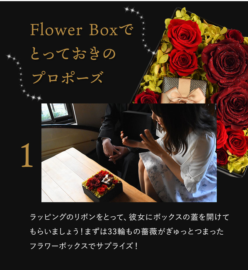 【全国配送可能・送料無料】 12本の薔薇が詰まったフラワーボックス （プリザーブドフラワー）