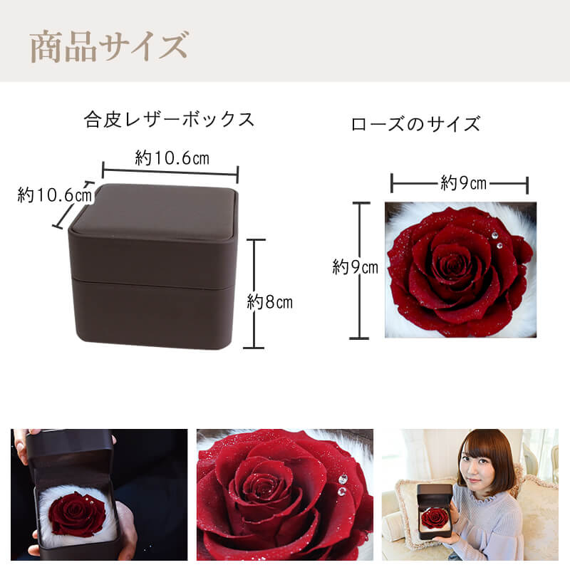 【全国配送可能・送料無料】 ダイヤモンドローズ [Lレザー] プリザーブドフラワー