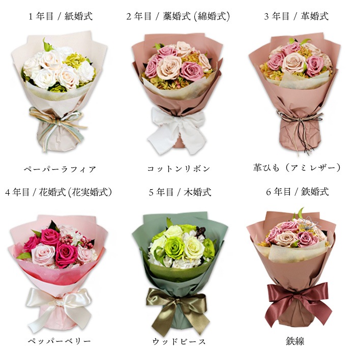 【宅配便発送・送料無料】アニバーサリースタンドブーケ - ９本の薔薇の花束 -（プリザーブドフラワー）
