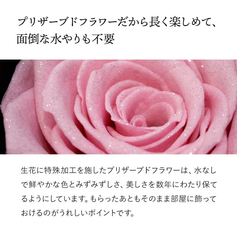 【全国配送可能・送料無料】 ダイヤモンドローズ [M] プリザーブドフラワー