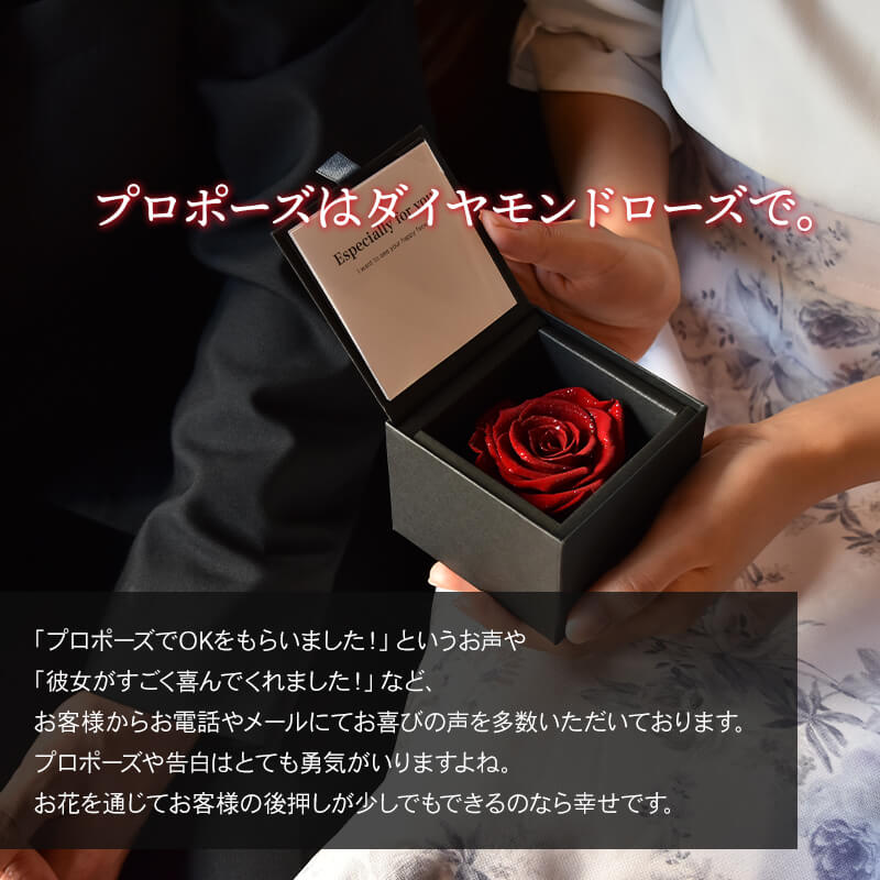 【全国配送可能・送料無料】 ダイヤモンドローズ [M] プリザーブドフラワー