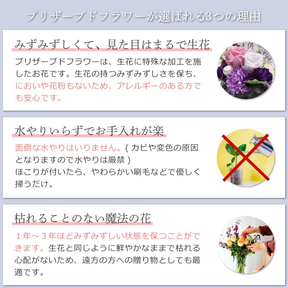 【全国配送可能・送料無料】  お供えアレンジギフトセット - 選べるお花とお線香8個セット（和遊） - （プリザーブドフラワー）