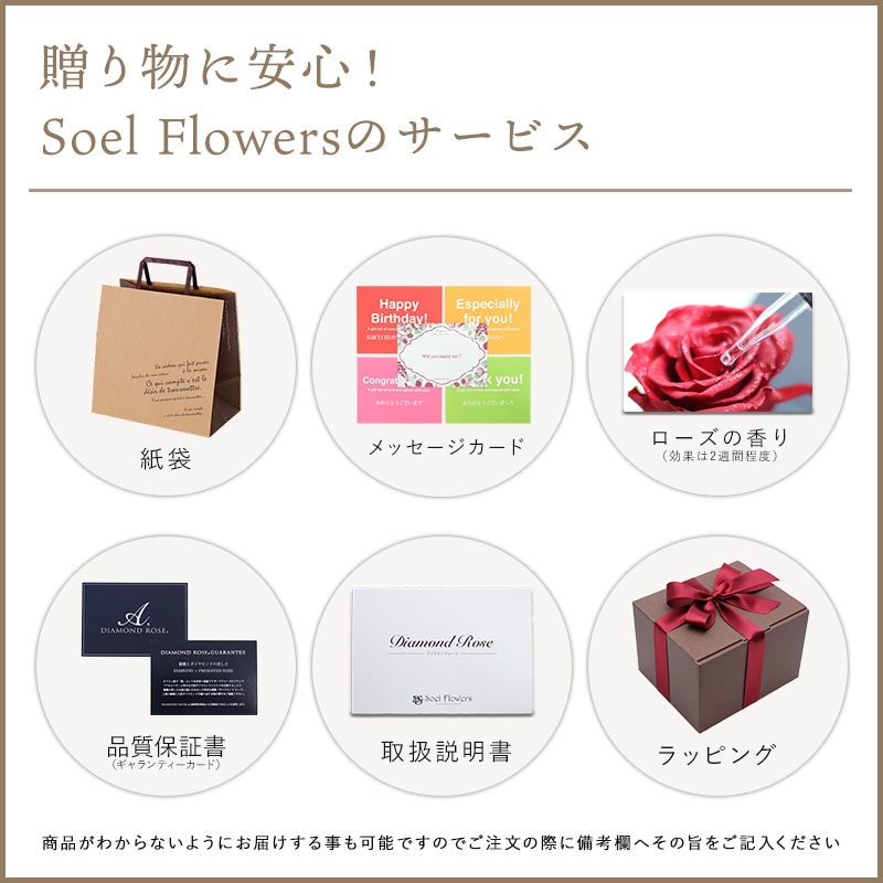 【全国配送可能・送料無料】 ダイヤモンドローズ [M] プリザーブドフラワー